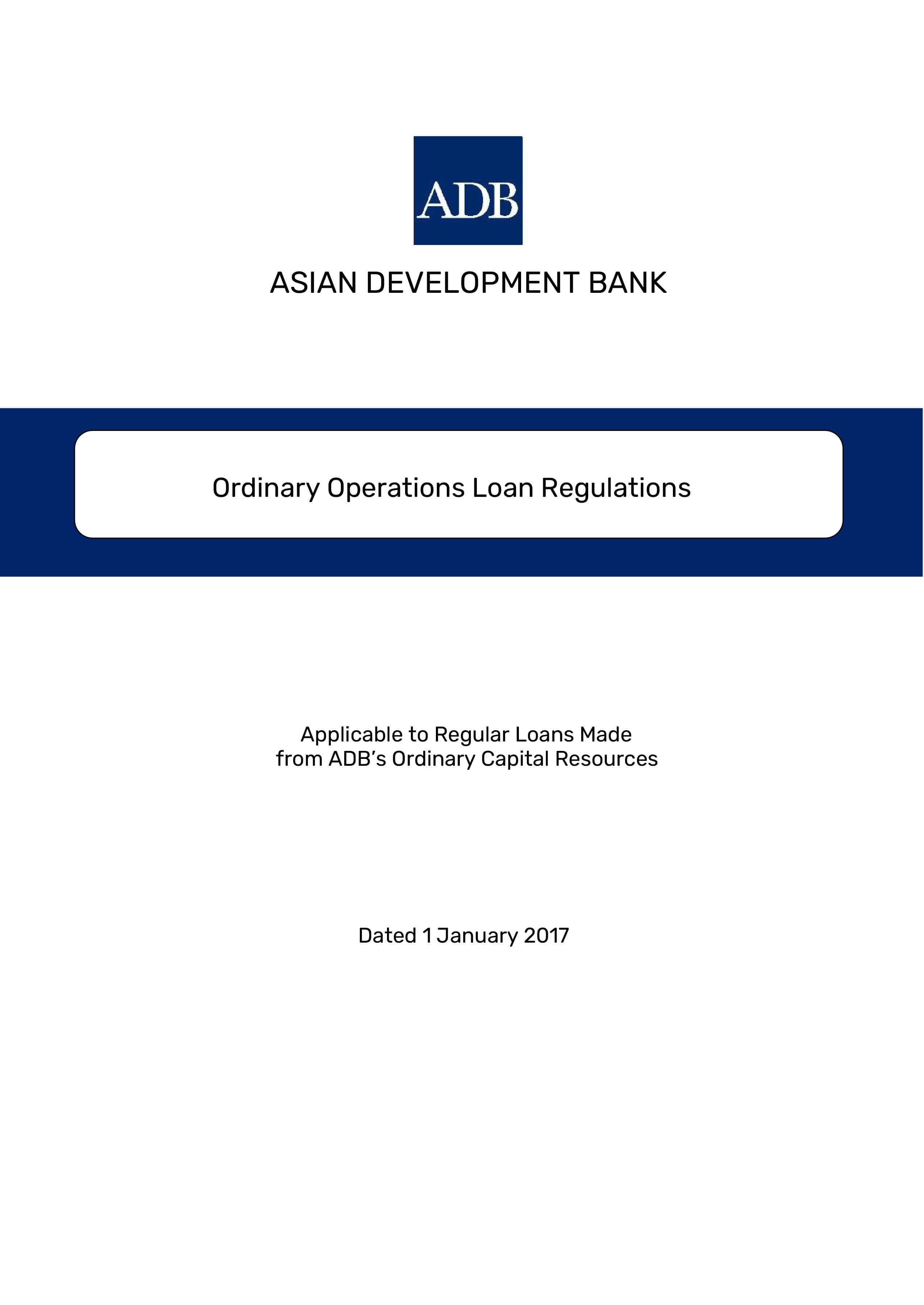 ADB loan regulation