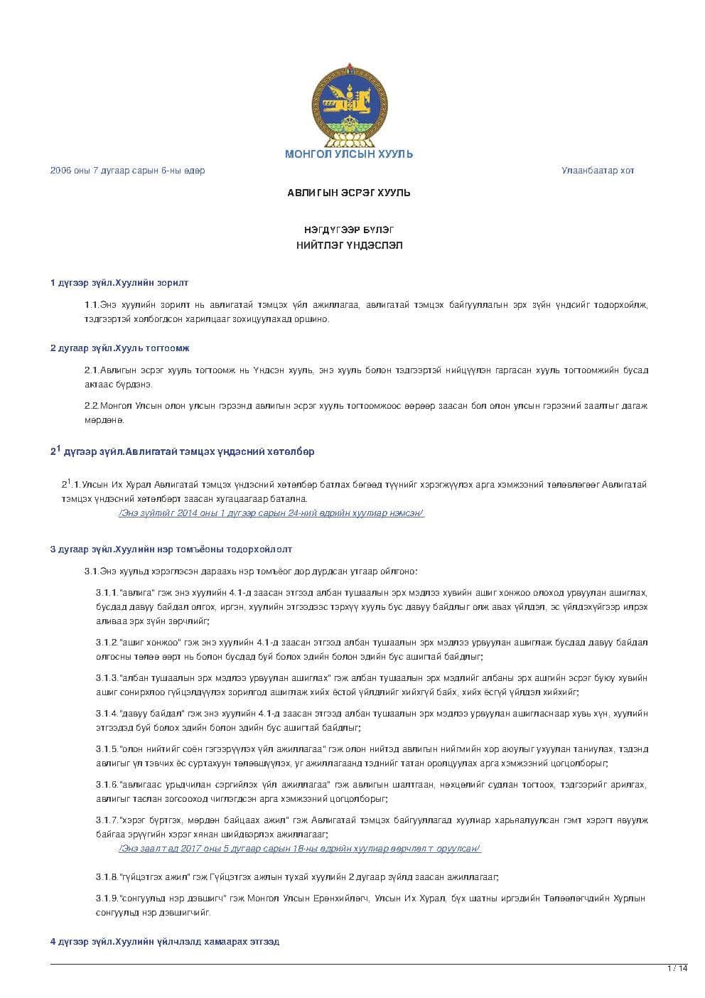 Law on anti-corruption